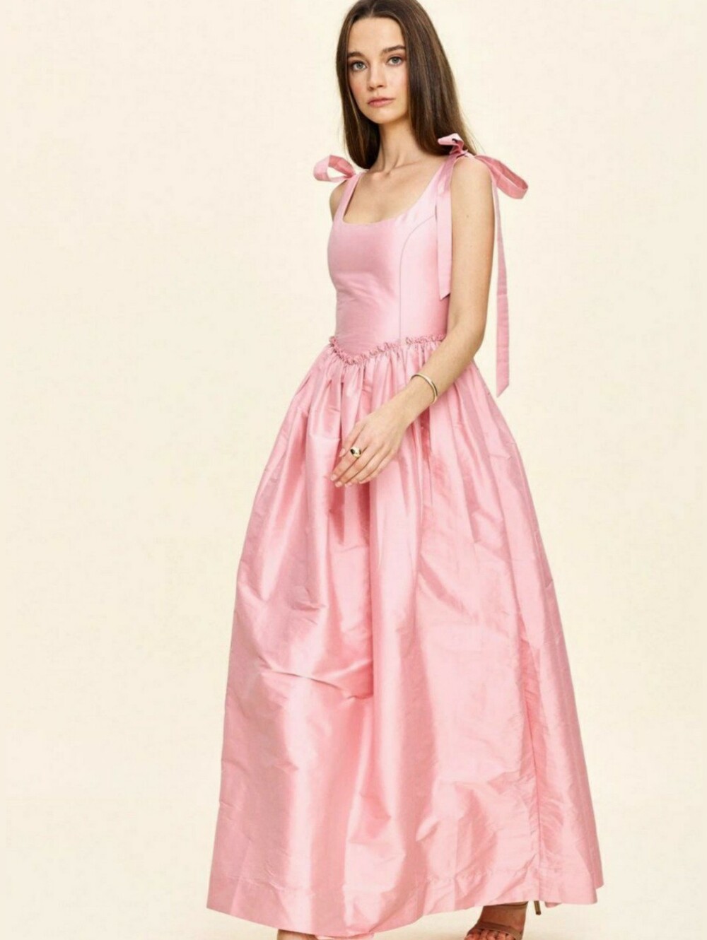 Louise  New York, Marie Corset,  Pink Satin Maxi Dress, NWT, Size M.